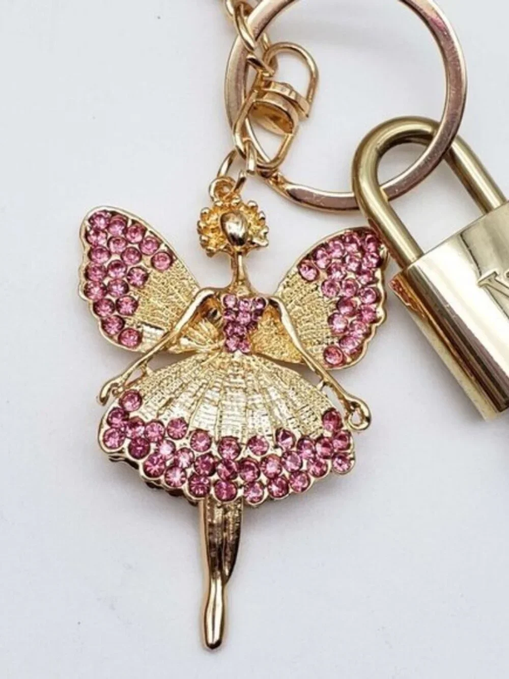 Authentic Louis Vuitton Padlock Gold 🔒 Key Set + Unbranded Fairy Keychain Charm